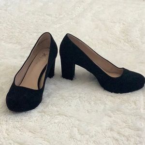 Xappeal Black Suede heals, size 7.5M